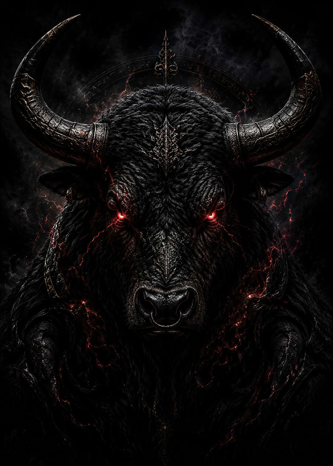 Dark Demonic Bull Portrait