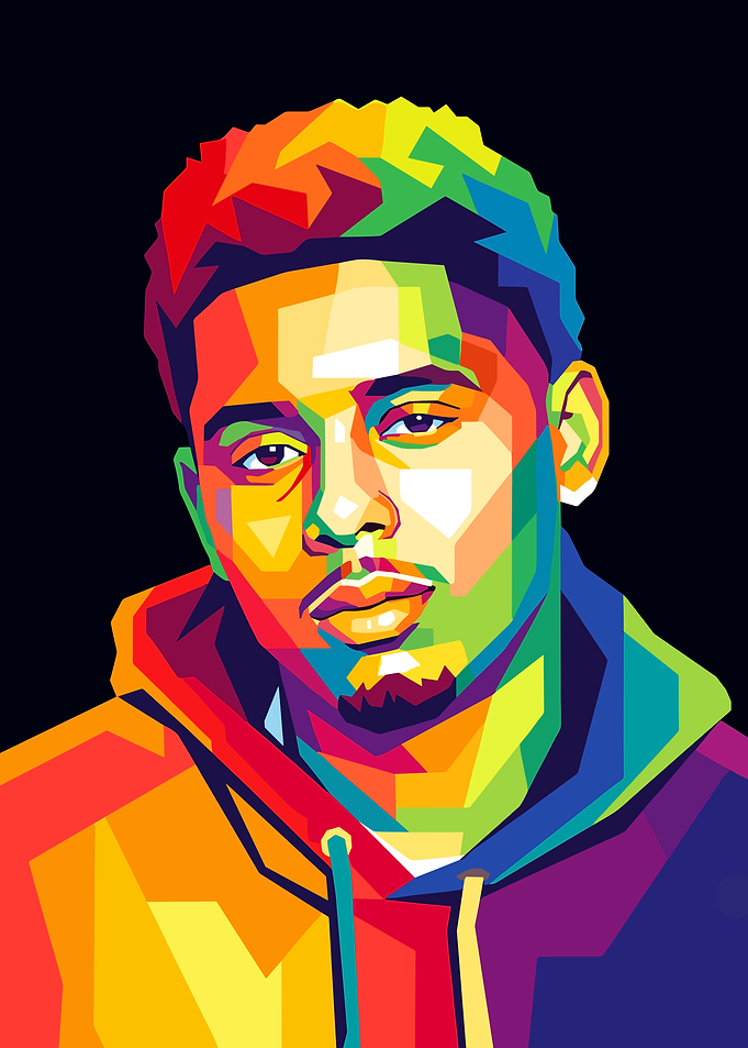 Colorful WPAP Portrait of a Pooh Shiesty
