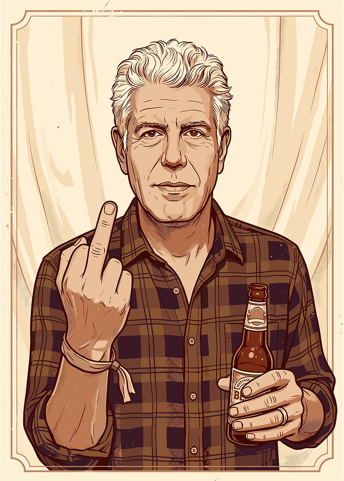 Anthony Bourdain vector art