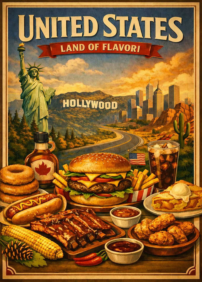 United States Land of Flavor Poster