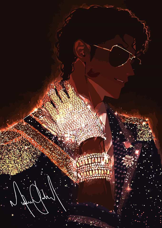 Michael Jackson Sparkling Movie Portrait Art
