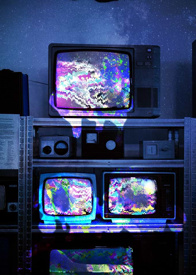 Retro Televisions with Glitchy Static