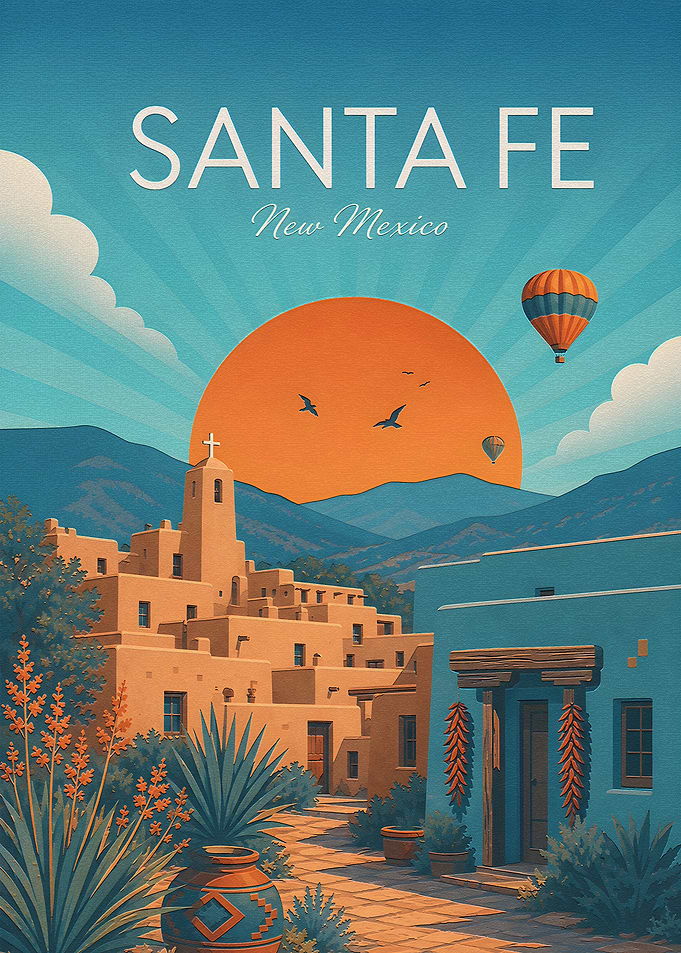 Santa Fe New Mexico Travel Poster