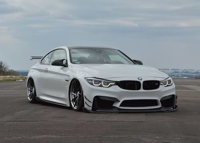 Modified White BMW M4 Coupe