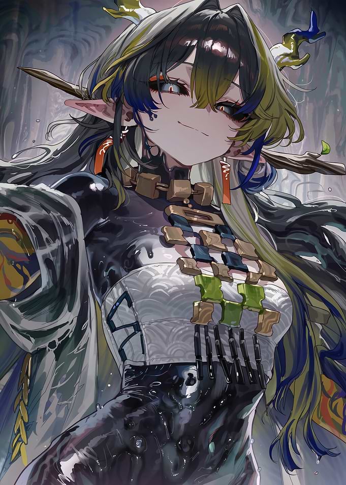 Mysterious Elf-like Anime Character Portrait