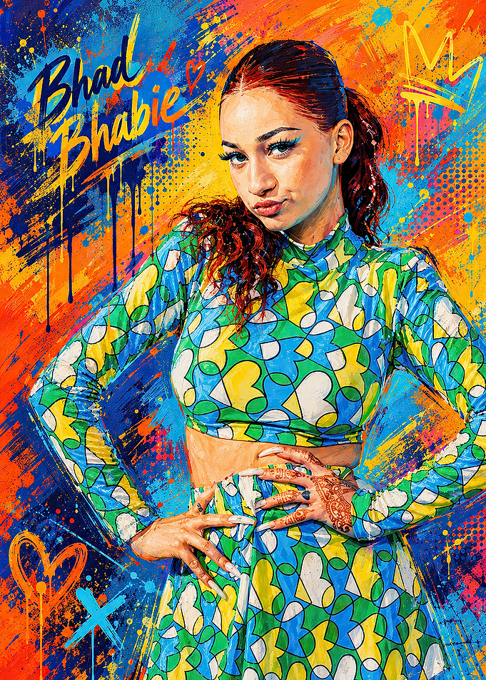 Bhad Bhabie Vibrant Pop Art Portrait
