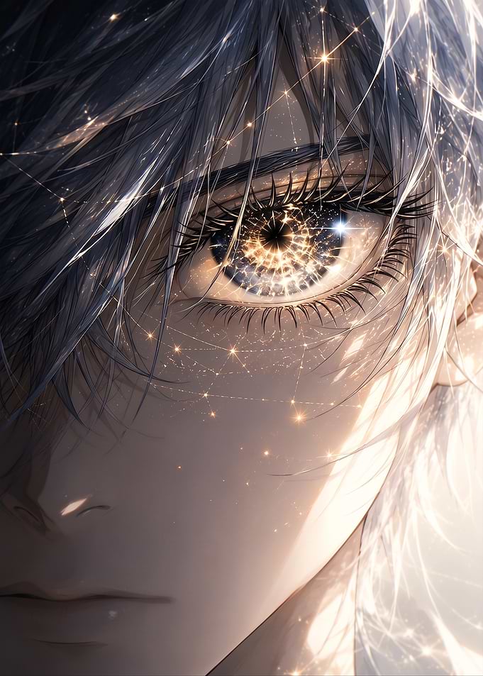 Anime Eye Galaxy Close Up Art