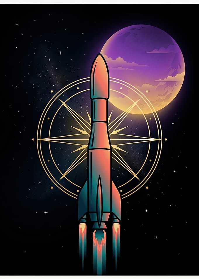 Rocket Launching Into Deep Space