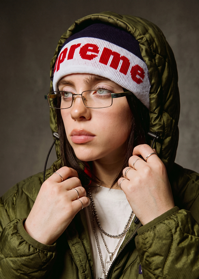 Billie Eilish Wearing Supreme Beanie