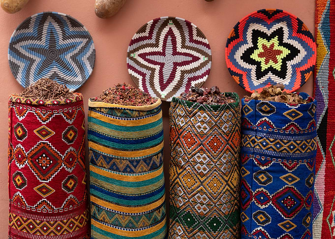 Traditional Moroccan Spice Market Display