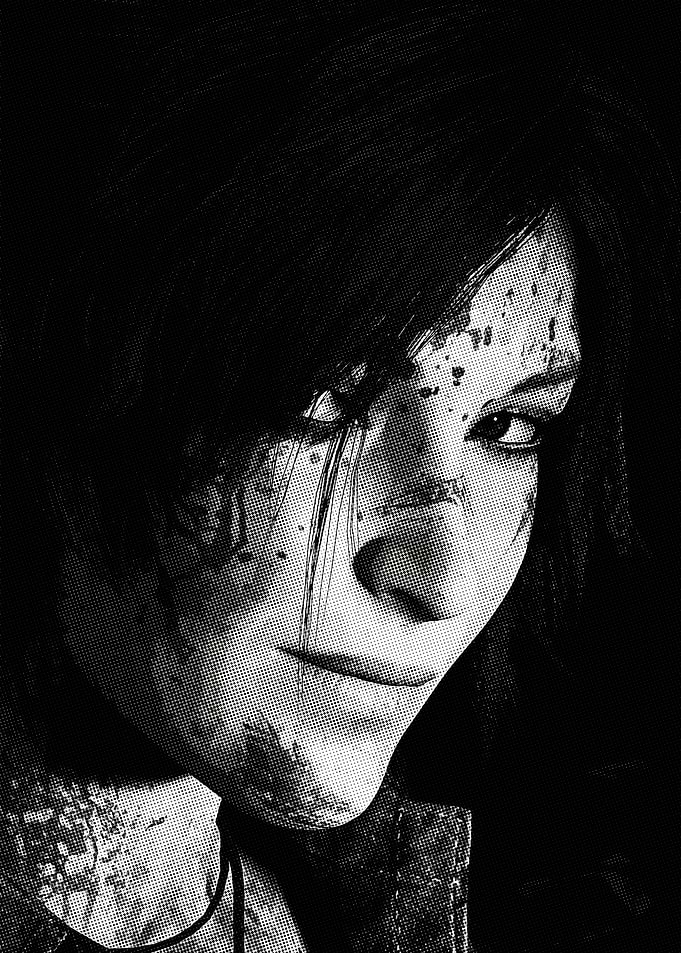Gritty Black and White Portrait
