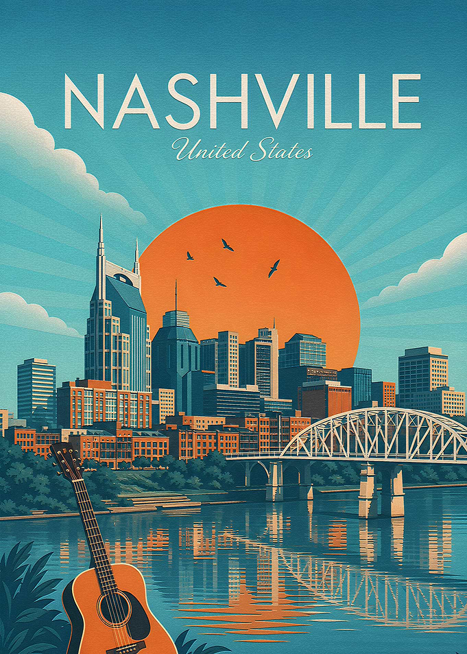 Nashville Tennessee Travel Poster
