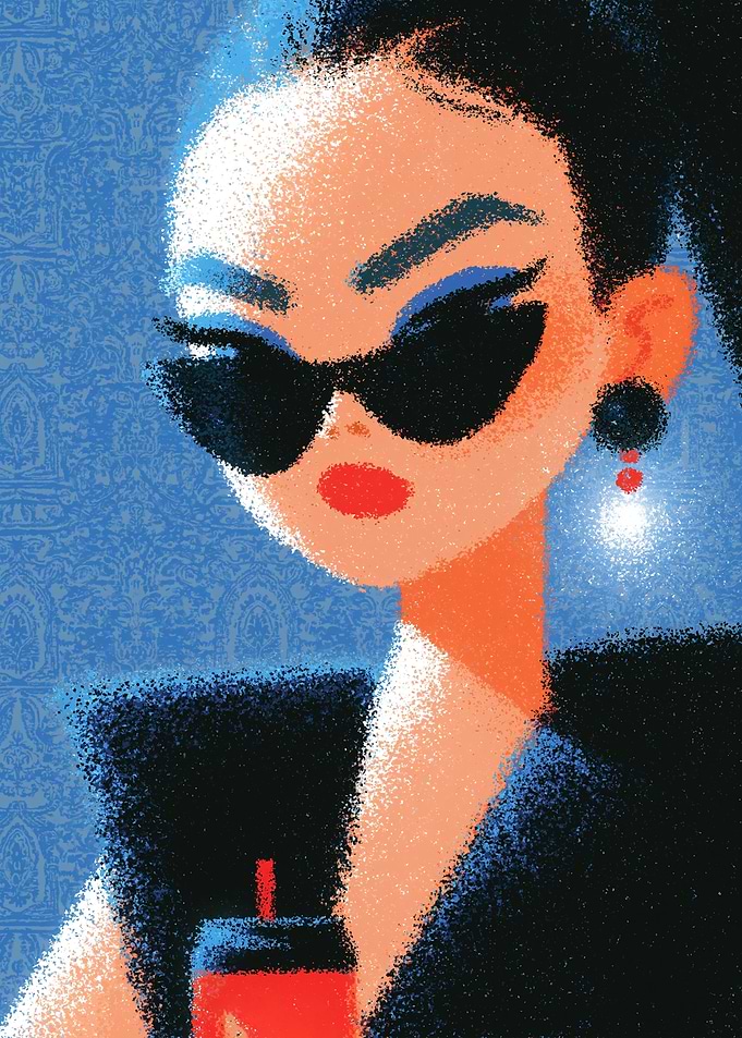 Stylish Woman with Sunglasses Illustration