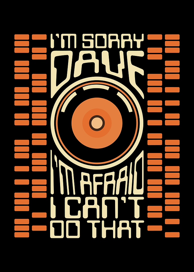 HAL 9000 Camera Lens Retro Sci-Fi Movie Wall Art Poster | I'm Sorry Dave AI Design