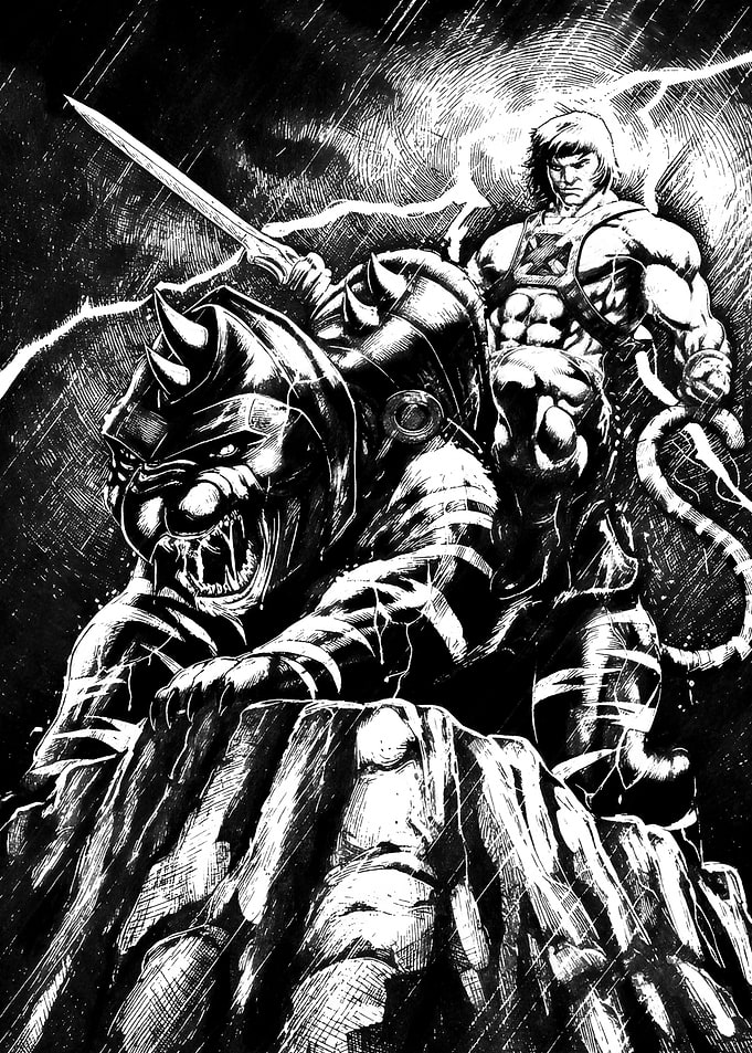 He-Man and Battle Cat Illustration