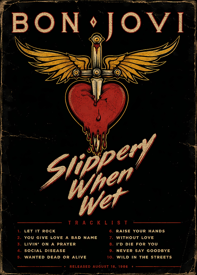 Bon Jovi Slippery When Wet Poster