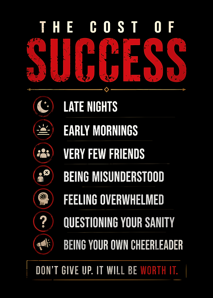 The Cost of Success Motivational Poster