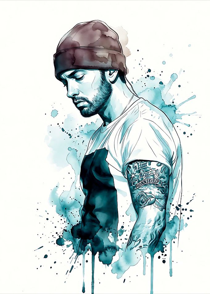 Eminem Watercolor Portrait Illustration