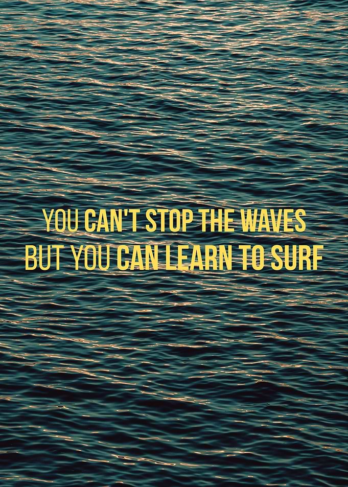 Inspirational Quote Over Ocean Waves