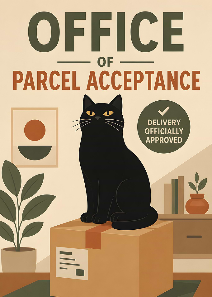 Office of Parcel Acceptance Cat Poster