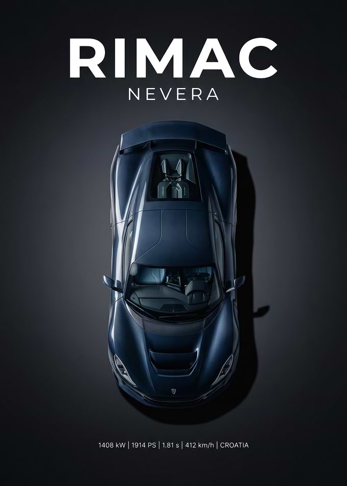 Rimac Nevera Top View Poster