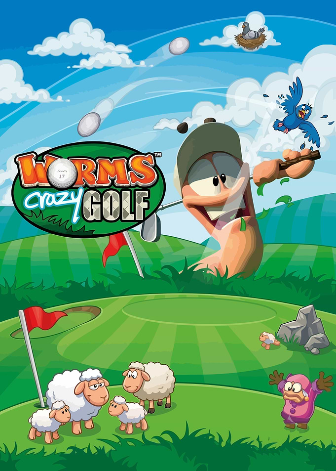 Worms Crazy Golf Game Poster