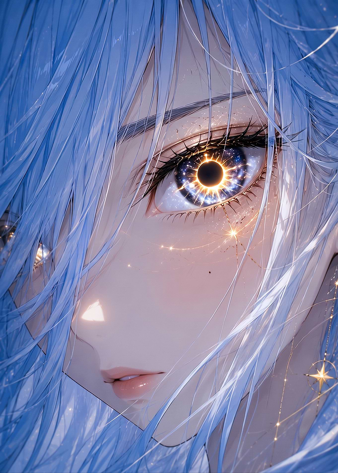 Anime Eye Eclipse Close Up Art
