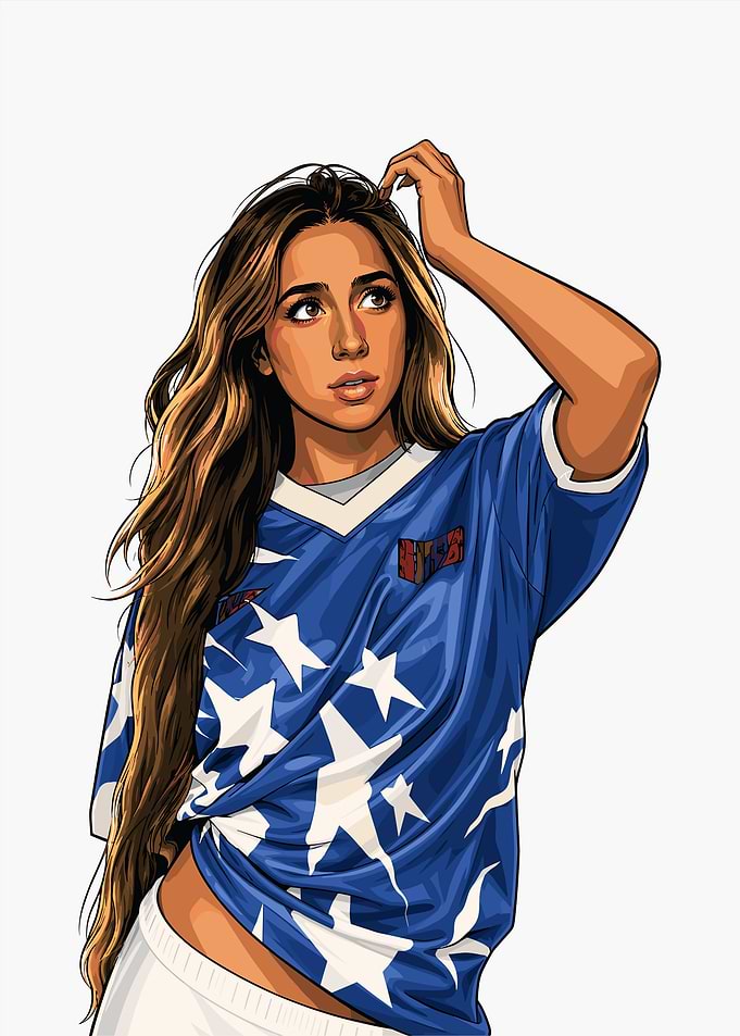 Digital Illustration of Woman in Jersey