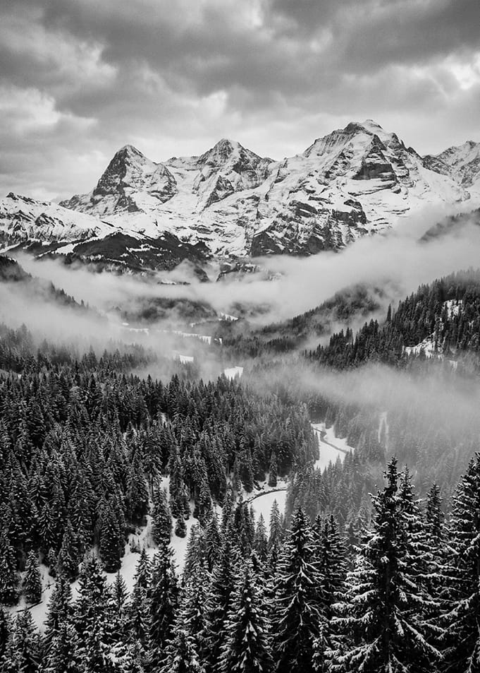 Snowy Alpine Mountain Landscape