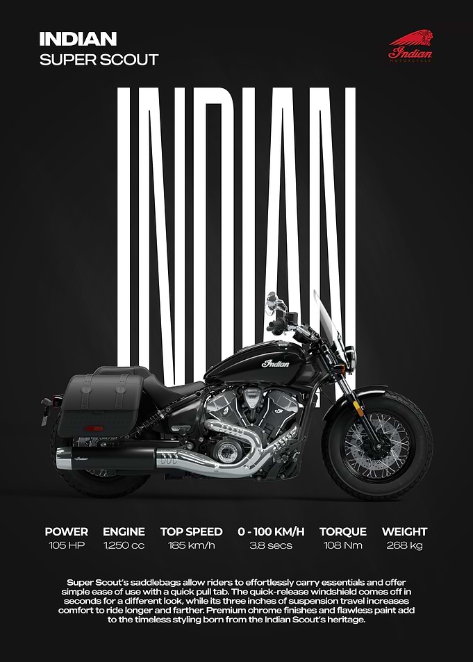 Indian Super Scout Motorcycle Poster