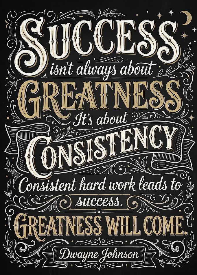 Dwayne Johnson Inspirational Quote Poster