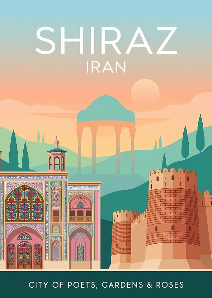 Shiraz Iran Travel Poster