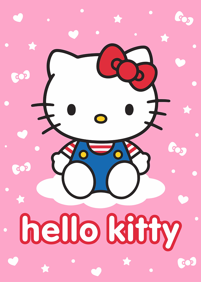 Hello Kitty Pink Pattern Illustration
