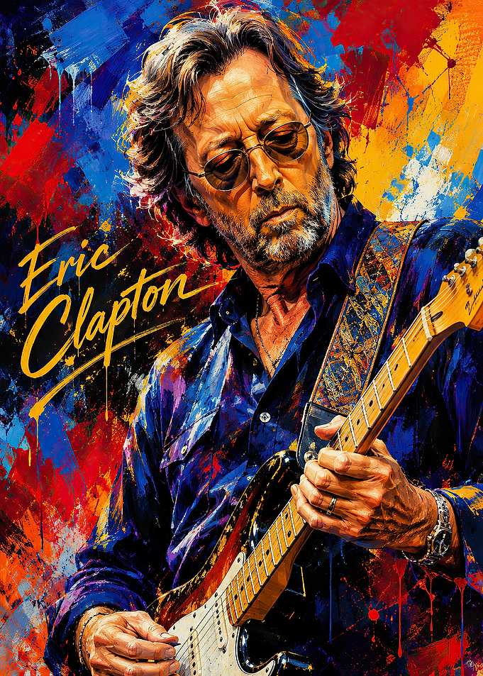 Eric Clapton Vibrant Abstract Portrait