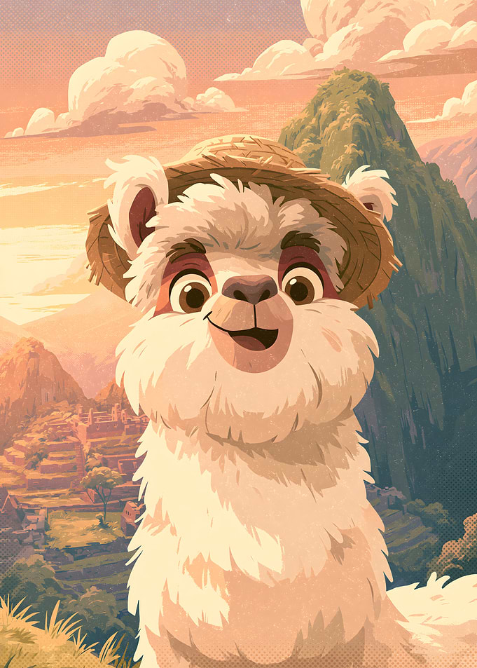 Cute Llama at Machu Picchu