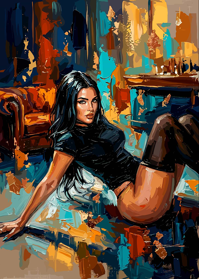 Megan fox glamourous painting
