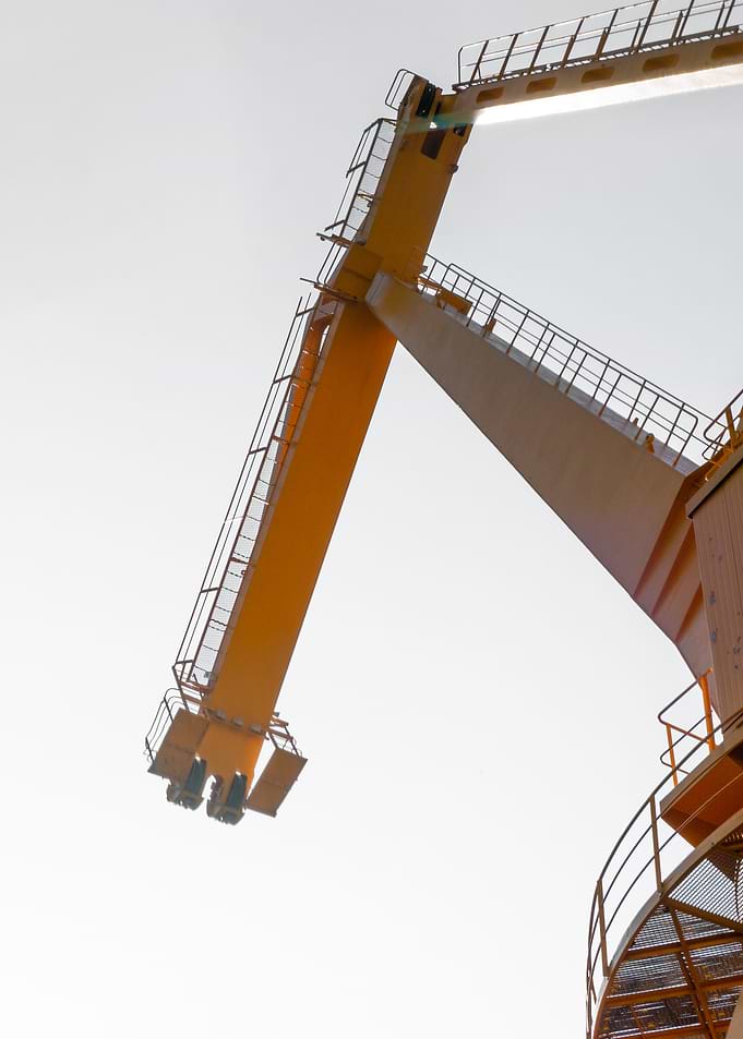 Yellow Industrial Port Crane Arm