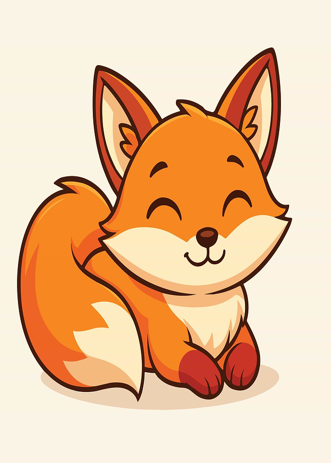 Cute Cartoon Fox Illustration