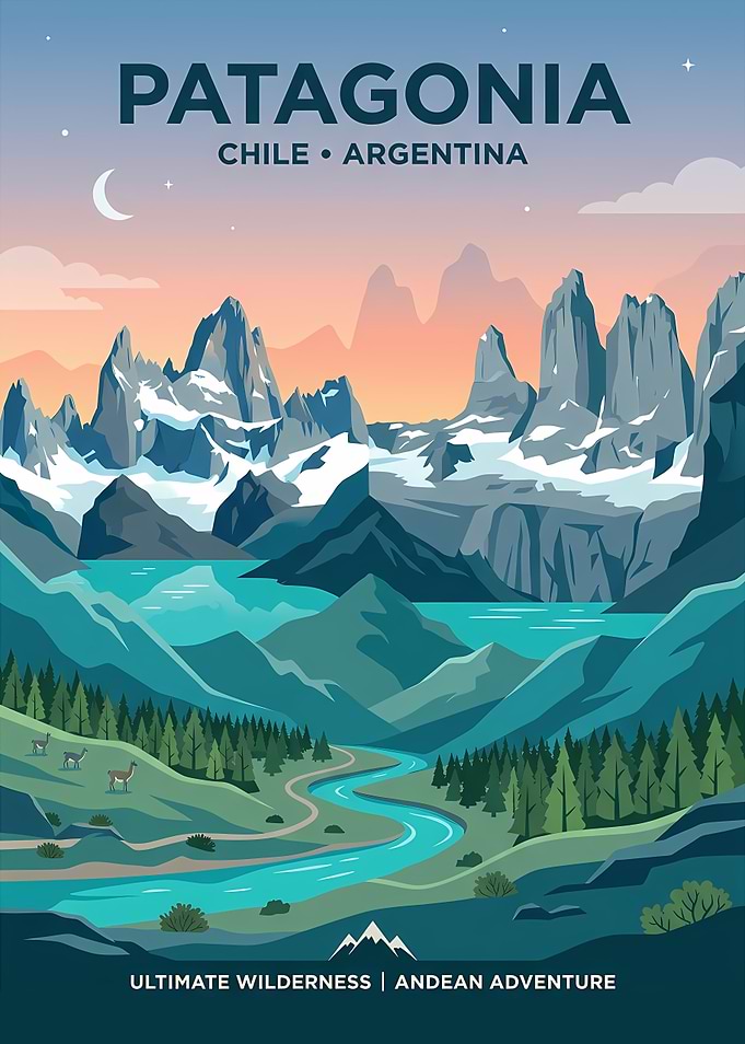 Patagonia Travel Poster Landscape