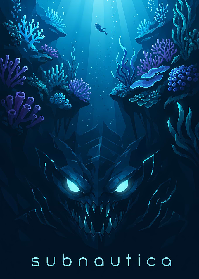 Subnautica Underwater Monster Poster