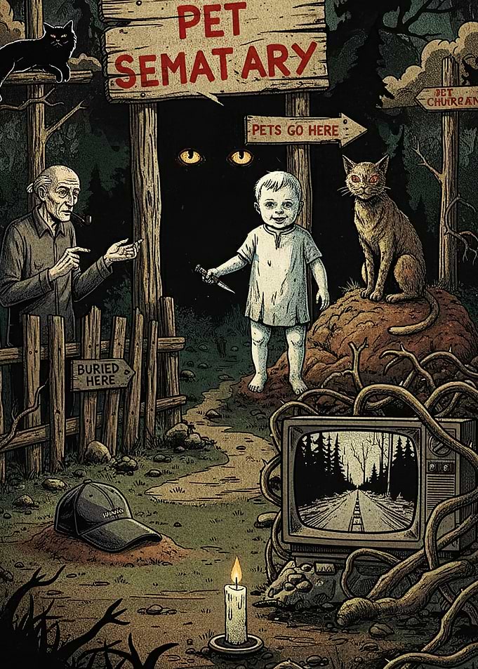 Pet Sematary Horror Movie Illustration