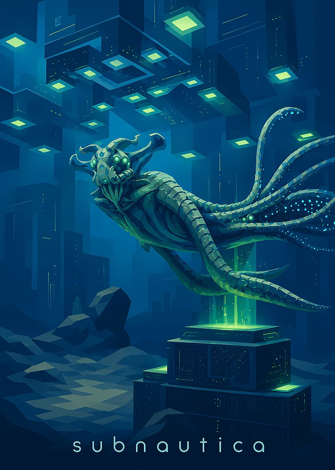 Subnautica Sea Emperor Leviathan Poster
