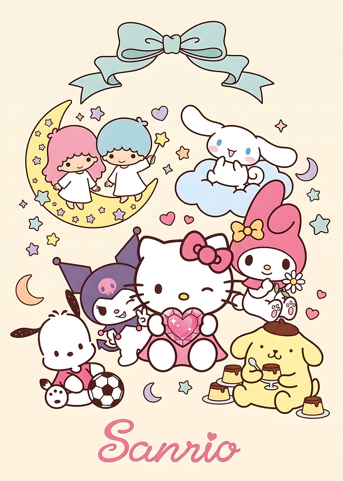 Sanrio Friends Group Illustration