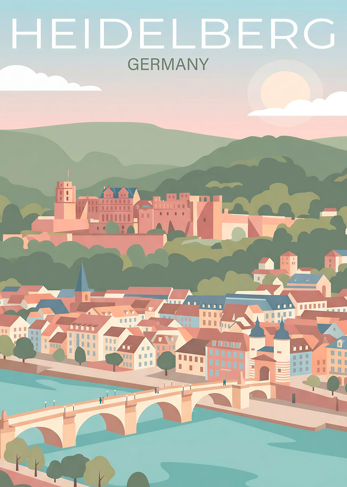 Heidelberg Germany Travel Poster