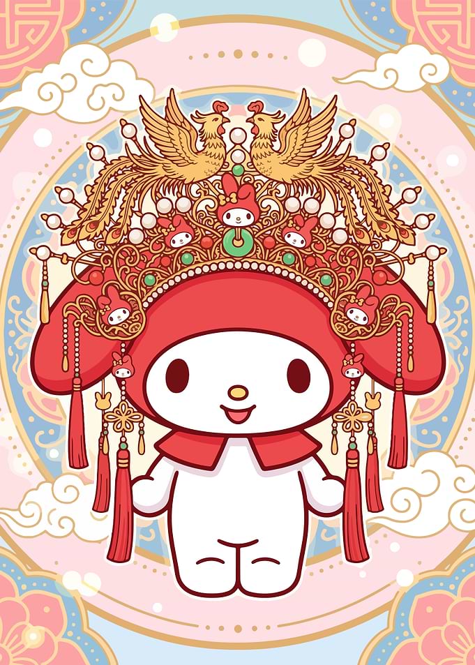 My Melody Traditional Chinese Wedding Headdress
