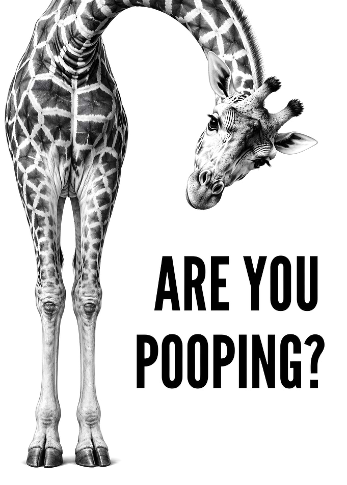 Funny Giraffe Bathroom Are You Pooping?