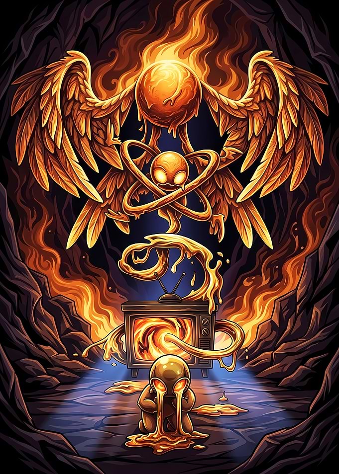 Surreal Golden Entity and Television Portal