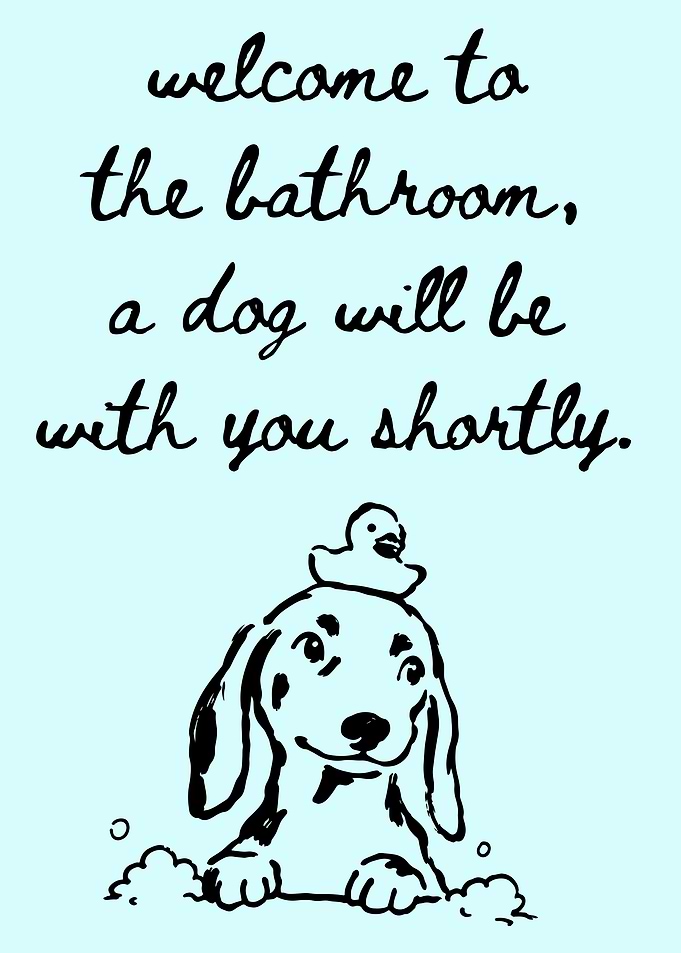 Funny Dog Bathroom Wall Art