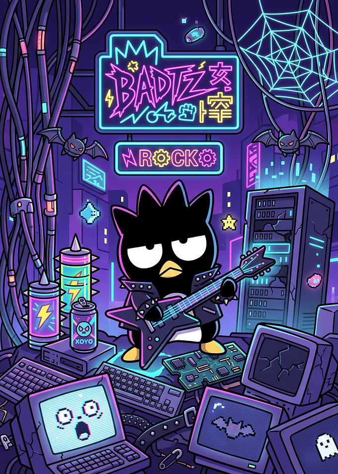 Badtz-Maru Cyberpunk Rocker Illustration