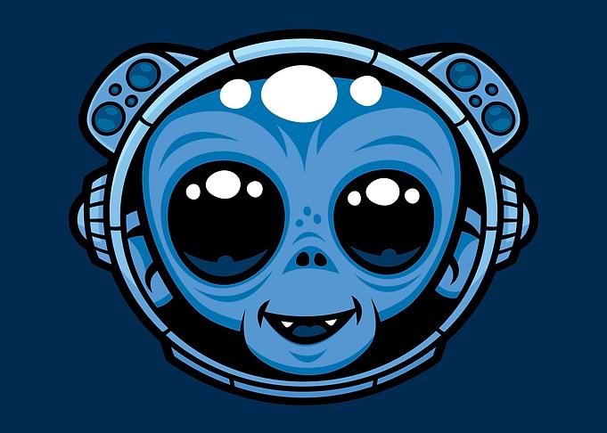 Cute Astronaut Monkey In Space
